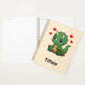 Planificateur Cute Dinosaur - Ajouter un nom (Devant avec enveloppe)