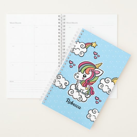 Planificateur Cute Unicorn (Devant avec enveloppe)