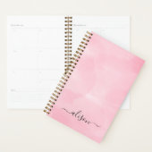 Planificateur d'aquarelle rose signature personnal (Devant avec enveloppe)