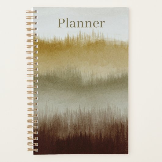 Planificateur d'art aquarelle | 5,5 x 8,5 | Marron (Devant)
