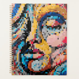 Planificateur d'art pixel coloré avec un design vi