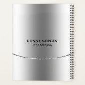 Planificateur de bandes argent brillant moderne (Dos)