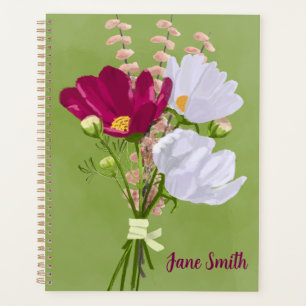 Planificateur de bouquet de cosmos rose et blanc