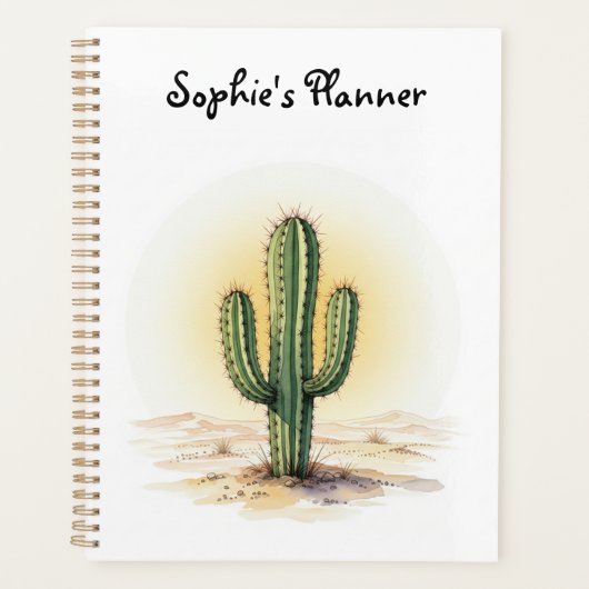 Planificateur de cactus aquarelle (Devant)