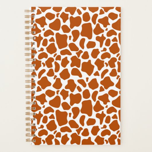 Planificateur de cahier à impression orange girafe (Devant)