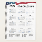 planificateur de calendrier américain Flag 2024 (Devant)