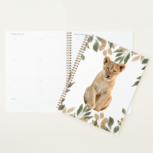 Planificateur de calendrier de lioness d'impressio (Devant avec enveloppe)