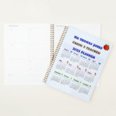 Planificateur de calendrier enseignant bleu (Devant avec enveloppe)