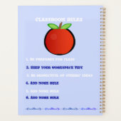 Planificateur de calendrier enseignant bleu (Dos)