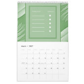 Planificateur de calendrier Mariage vert tropical (Mar 2027)