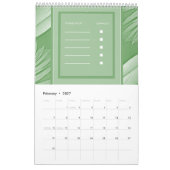 Planificateur de calendrier Mariage vert tropical (Feb 2027)