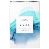Planificateur de calendrier mensuel Chic Watercolo (Protection)