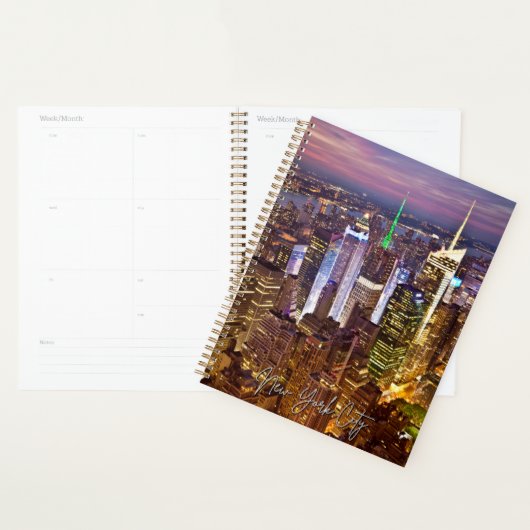 Planificateur de calendrier Skyline de New York (Devant avec enveloppe)