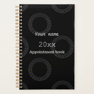 Planificateur de carnet de rendez-vous en noir et