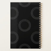 Planificateur de carnet de rendez-vous en noir et  (Dos)