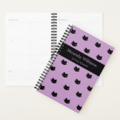 Planificateur De Chat Violet Et Noir (Devant avec enveloppe)