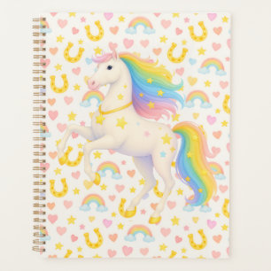 Planificateur de chevaux arc-en-ciel pour enfants 