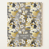 Planificateur de chiyogami à fleurs blanches (Dos)