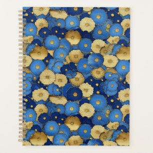 Planificateur de chiyogami Floral Bleu et Or