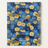 Planificateur de chiyogami Floral Bleu et Or (Dos)