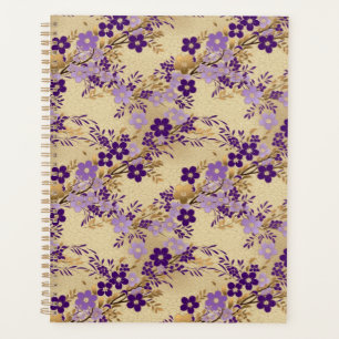Planificateur de chiyogami floral pourpre