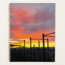 Planificateur de corral au coucher du soleil
