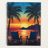 🌴 📔 planificateur de coucher de soleil tropical  (Devant)