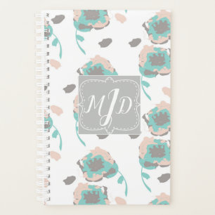 Planificateur de design floral chic à monogramme r