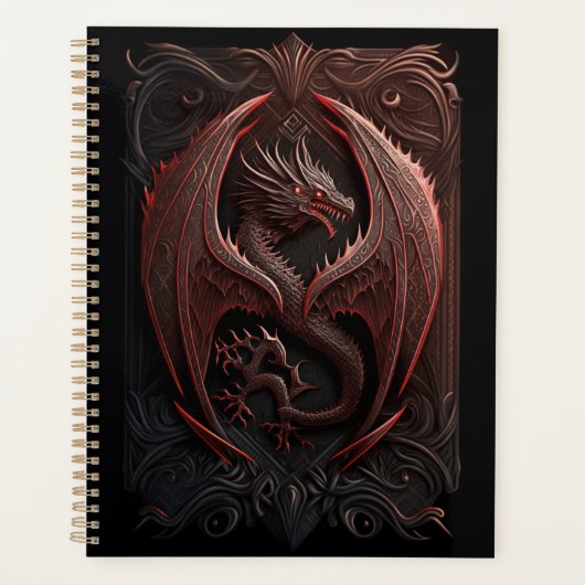 Planificateur de dragon rouge et noir (Devant)