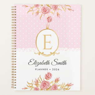Planificateur de Filles Mignonnes Roses en Or et R
