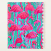 Planificateur de Flamants roses de nom personnalis (Dos)
