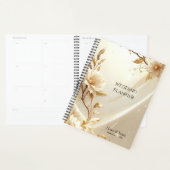 Planificateur de fleurs blanches et dorées (Devant avec enveloppe)
