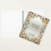 Planificateur de fleurs blanches ornées dorées (Devant avec enveloppe)