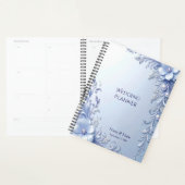 Planificateur de fleurs ornées bleues avec perles (Devant avec enveloppe)