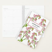 Planificateur de fleurs roses à l'aquarelle (Devant avec enveloppe)