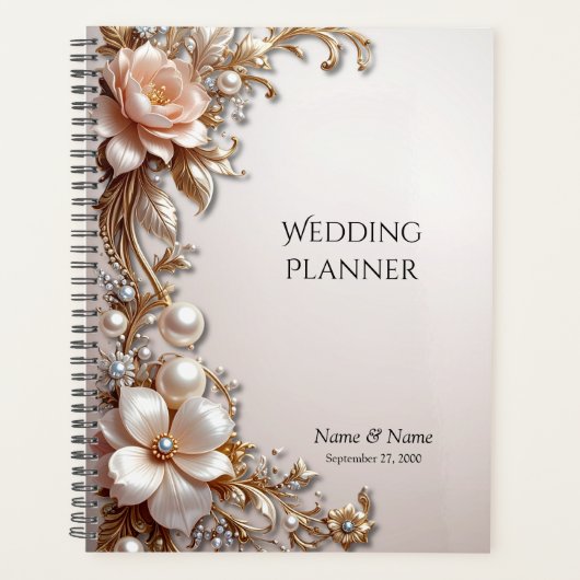 Planificateur de Fleurs Roses et Blanches Douces (Devant)