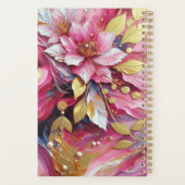 Planificateur de fleurs roses et or (Dos)