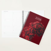 Planificateur de fleurs rouges 2026 (Devant avec enveloppe)