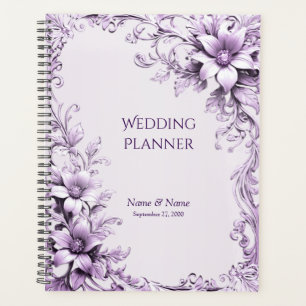 Planificateur de fleurs violettes élégantes