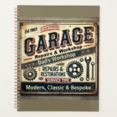 Planificateur de garage vintage personnalisé (Devant)