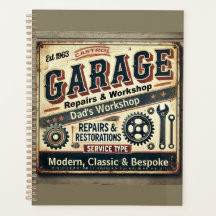 Planificateur de garage vintage personnalisé