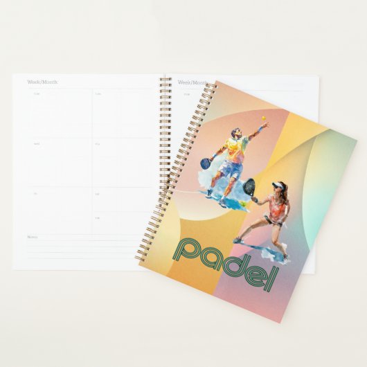 Planificateur de jour de padel – Style vibrant de (Devant avec enveloppe)