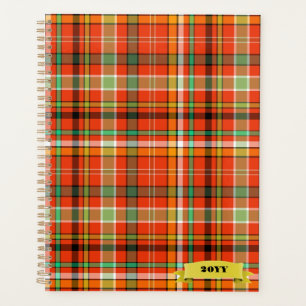 Planificateur de jour personnalisé Orange Plaid