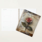 Planificateur de jour Rose rustique (Devant avec enveloppe)