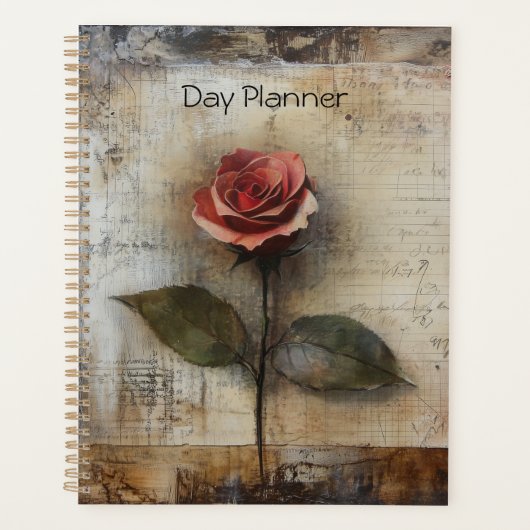 Planificateur de jour Rose rustique (Devant)
