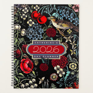 Planificateur de journée Jardin de Fleurs Vintage