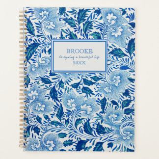Planificateur de la Chinoiserie Bleu et Blanc