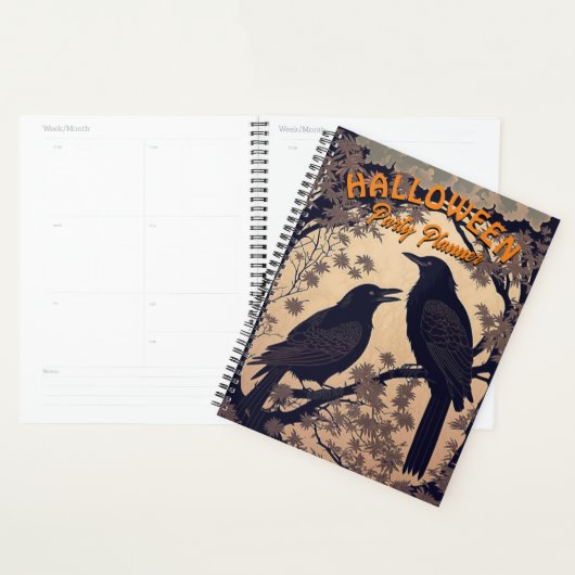 Planificateur de la fête d'Halloween Crow Couple (Devant avec enveloppe)