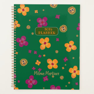 Planificateur de l'agenda Fleurs Vert 2025