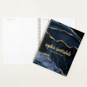 Planificateur de l'année junior en marbre bleu mar (Devant avec enveloppe)